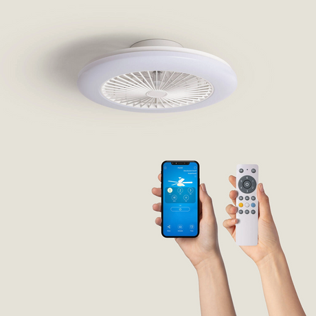 Plafondlamp met ventilator wit rond
