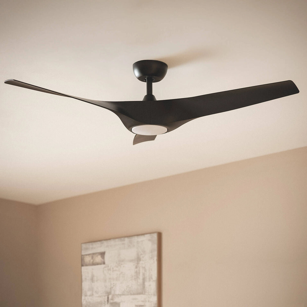 Plafondventilator Zwart EGEN led stil rond led 132cm