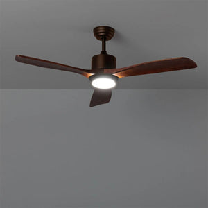 Plafondventilator hout rond met led lamp 