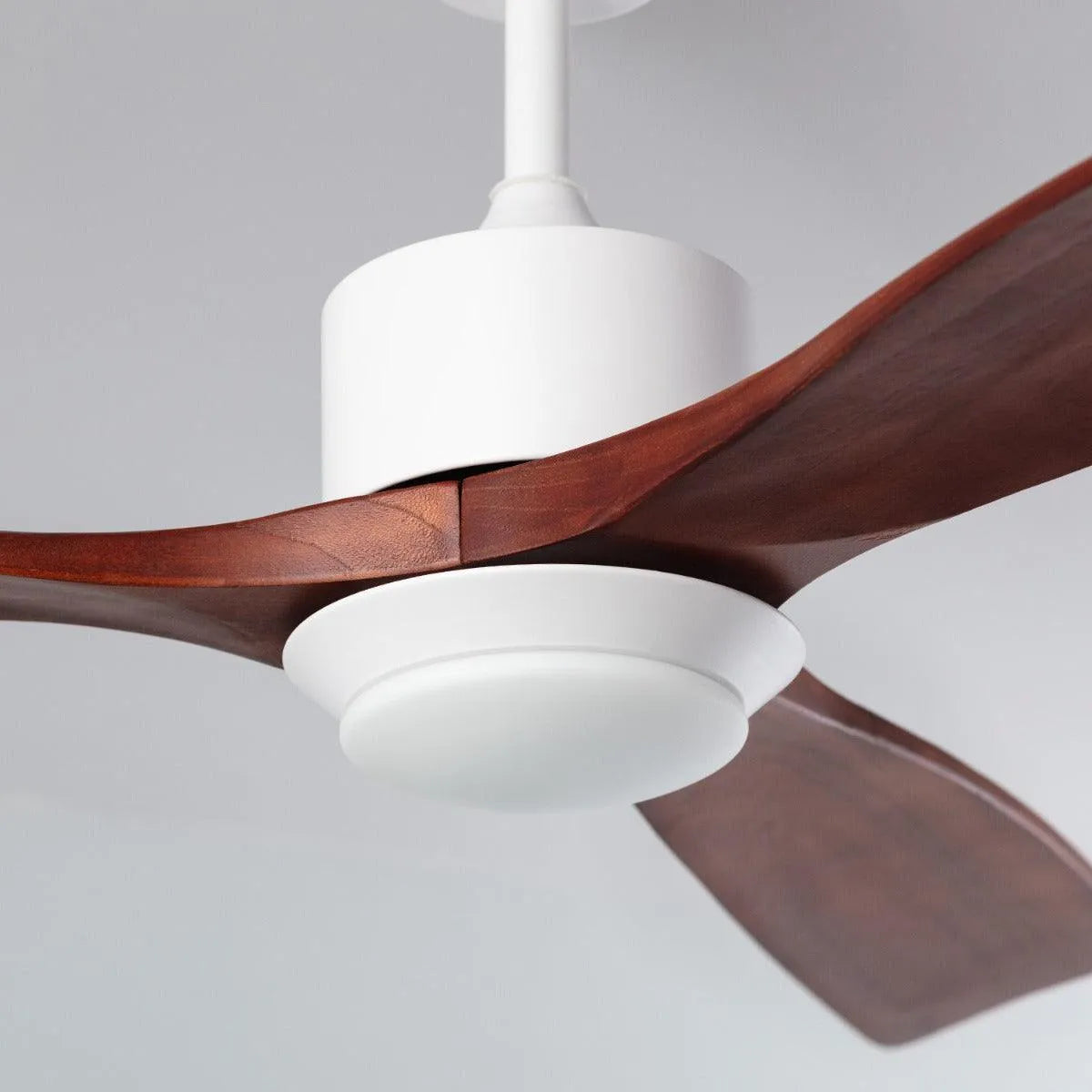 Ventilator met houten bladen plafond 'Forest' donker hout led lamp 132cm - FOIR