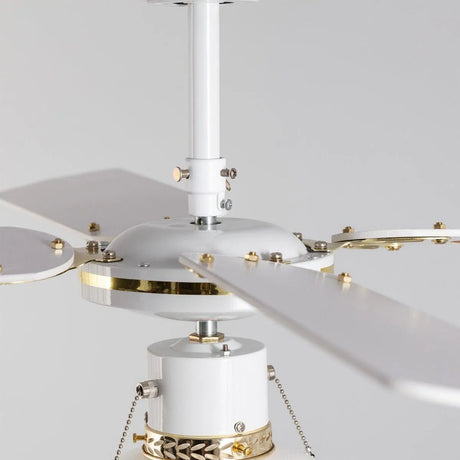 Plafondventilator 'Lennart' goud met wit E27 fitting 103cm met trekschakelaar - FOIR