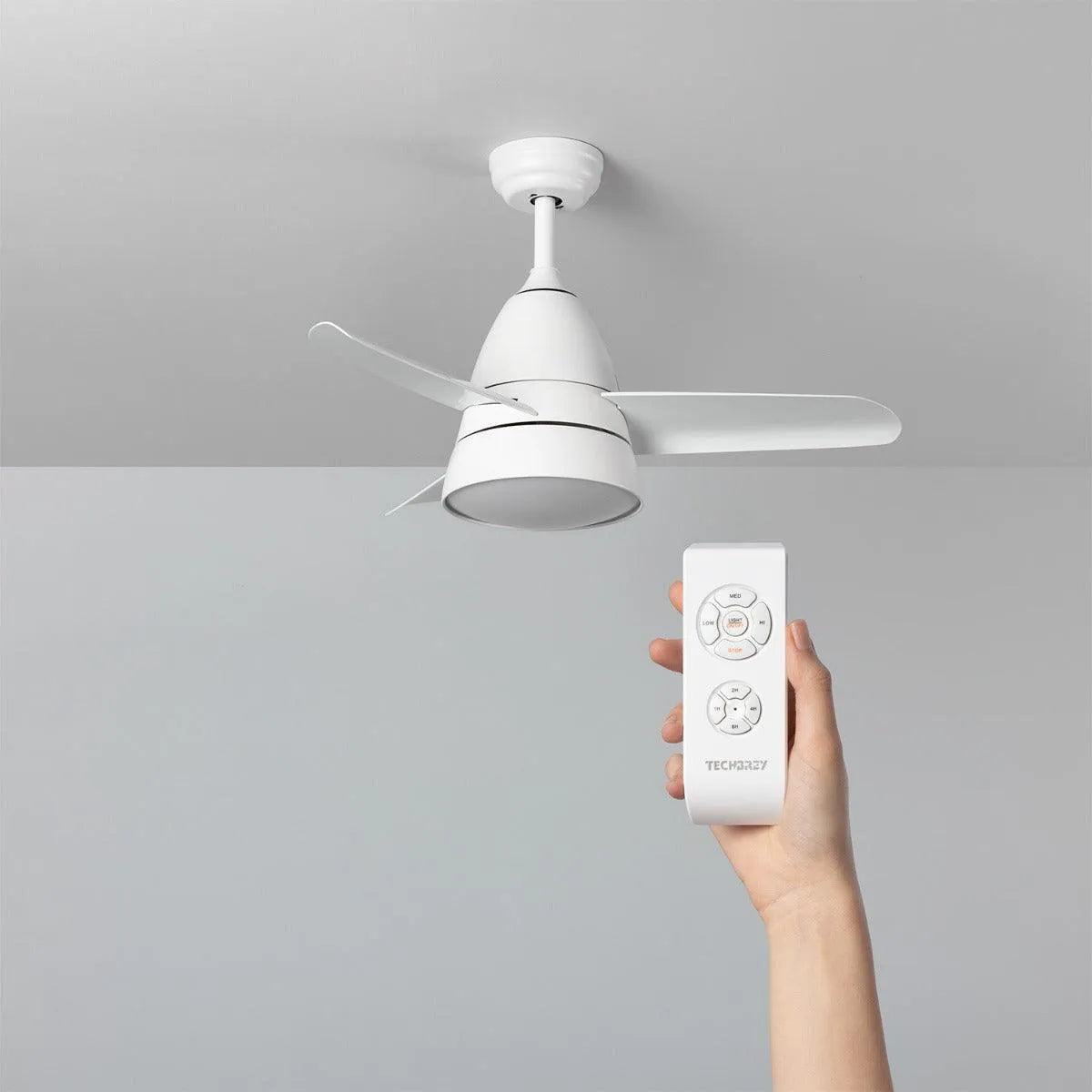 plafondventilator wit rond met ingebouwde led lamp