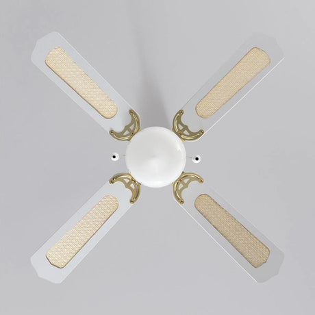 Plafondventilator 'Lennart' goud met wit E27 fitting 103cm met trekschakelaar - FOIR
