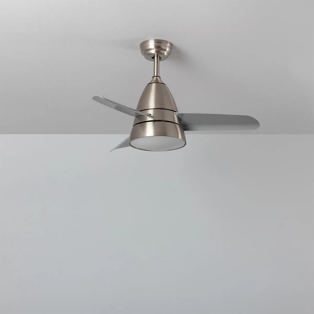 Plafondventilator design zilver led lamp warm wit1