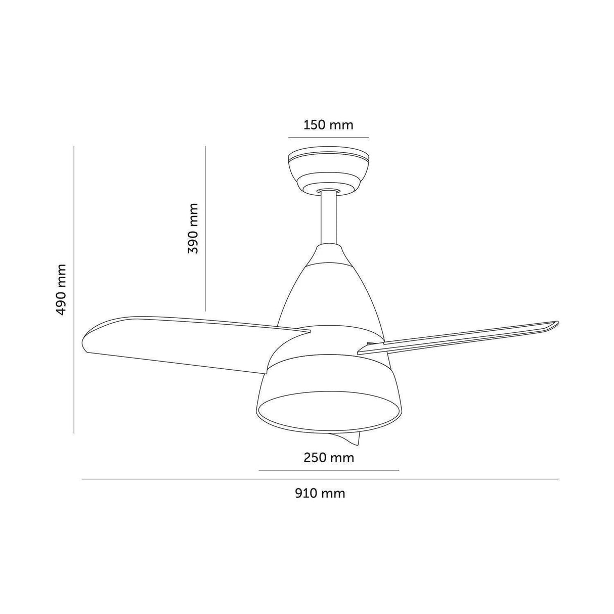 Plafondventilator zilver modern led lamp rond