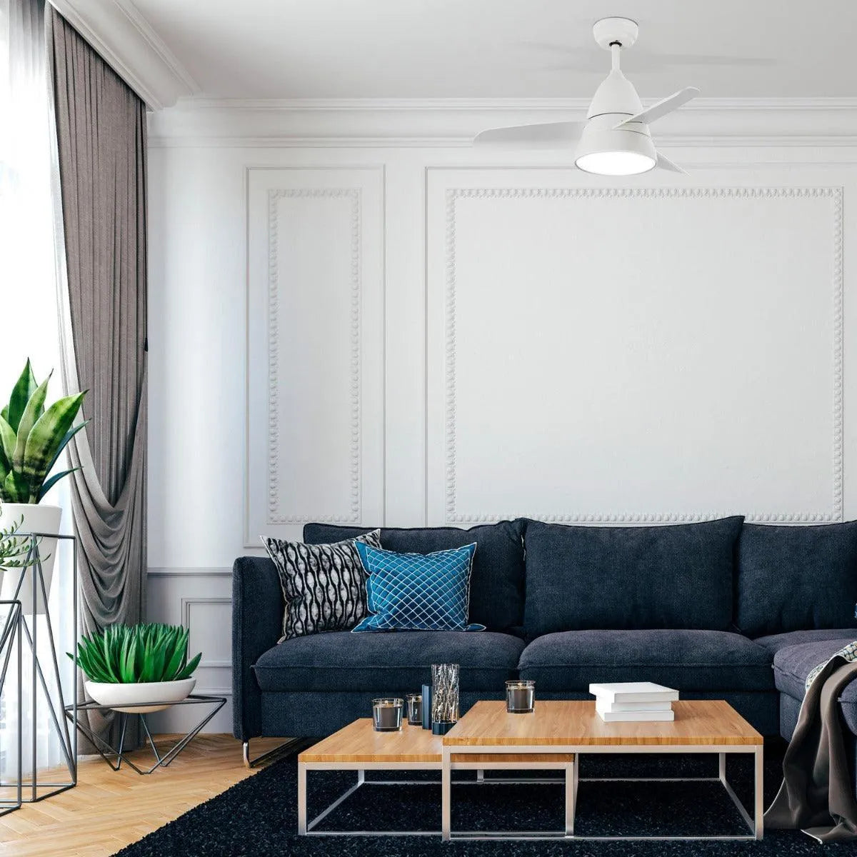 regelbare ventilator voor het plafond wit led lamp met afstandsbediening