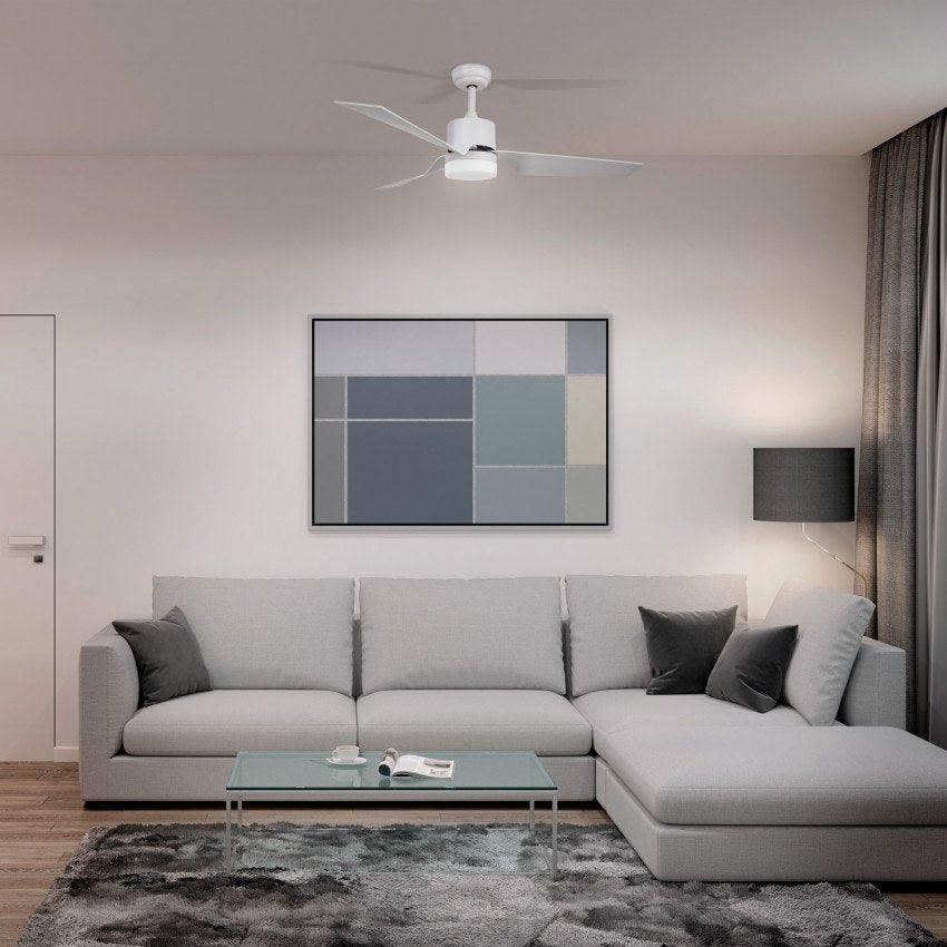 Plafondventilator wit modern led lamp afstandsbediening