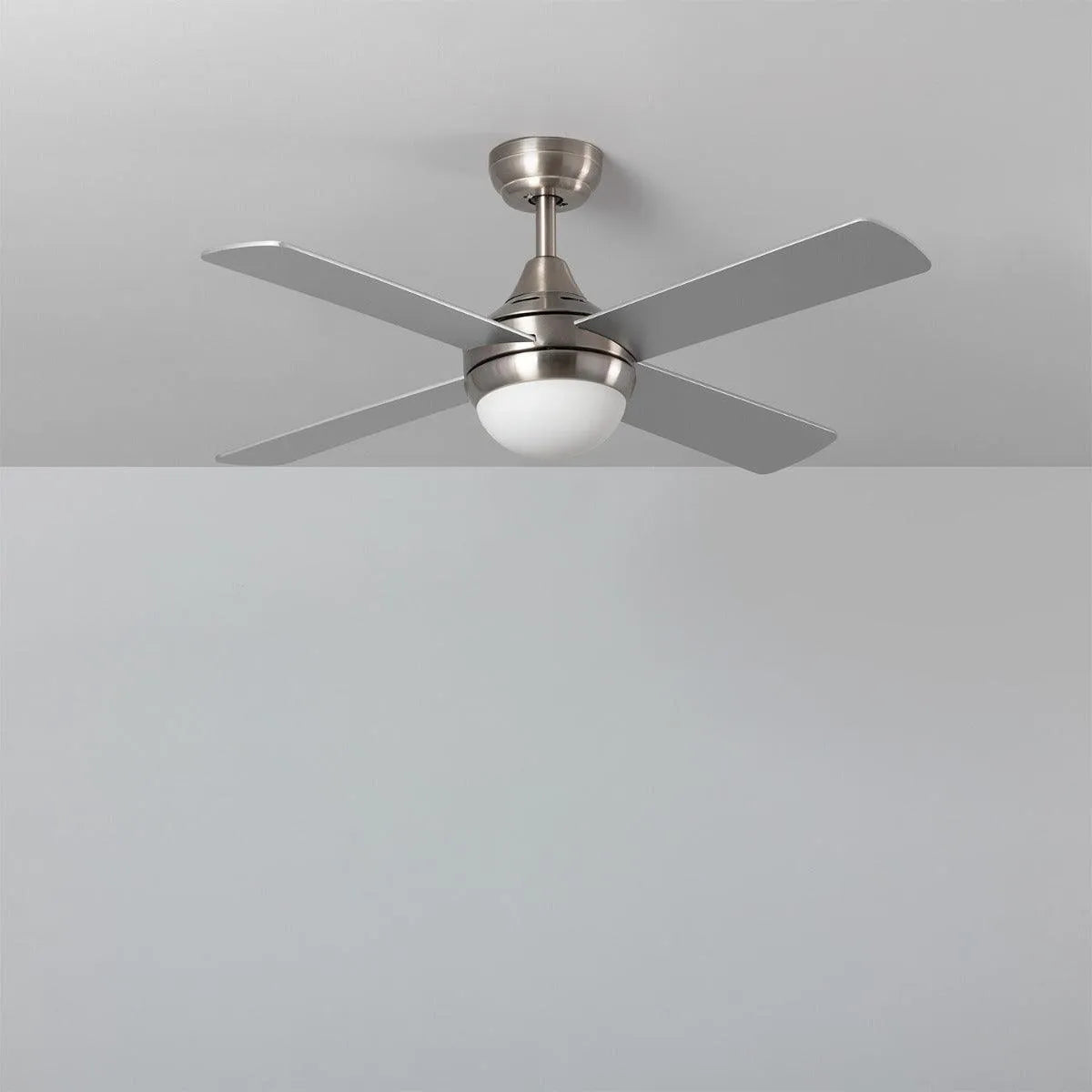 Plafondventilator 'Gino' nikkel E27 fitting met afstandsbediening 110 cm - FOIR