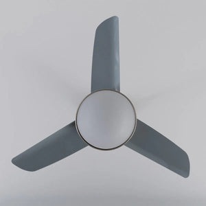 Zilveren ventilator voor aan het plafond met led lamp 