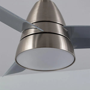 Ventilator aan het plafond met ingebouwde led lamp rond