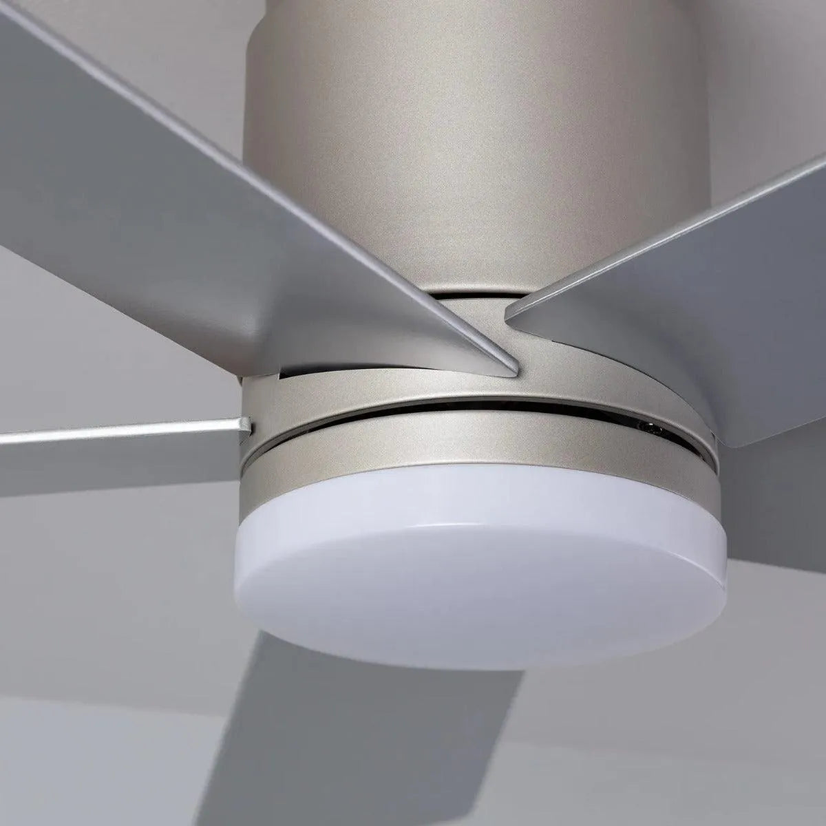 Plafond ventilator zilver rond met led lamp silent stil