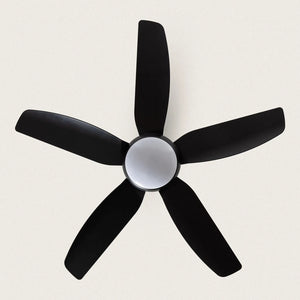 Plafondventilator 'Jeroen' zwart WiFi SONOFF Smart LED CCT 65W 116cm - FOIR