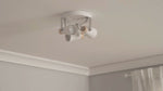 Plafondlamp 3 spots rond wit hout 'Anna' GU10 18cm