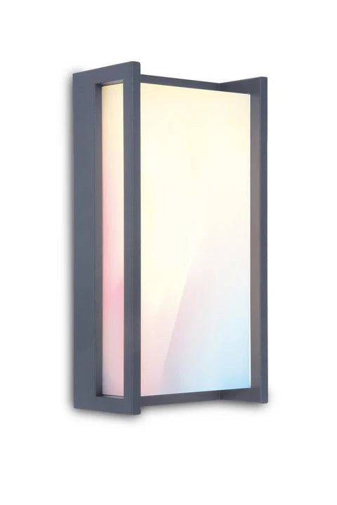 Wandlamp buiten led lamp smart grijs 'Qubo' vierkant voordeur bluetooth 22 cm