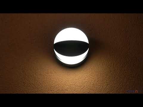 Buitenlamp verstelbaar led Lutec 'Eklips' zwart rond led lamp 15 cm