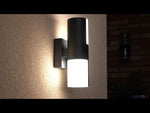 Up en down LED gevelverlichting donkergrijs 'Lutec Cyra' 25 cm