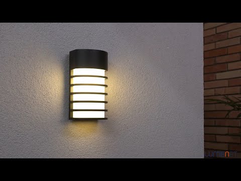 Buitenlamp voordeur e27 'Fulton' zwart design modern 24 cm