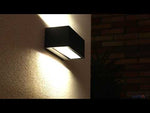 Donkergrijze LED (3000k, warm wit) gevelverlichting Lutec Gemini 22 cm