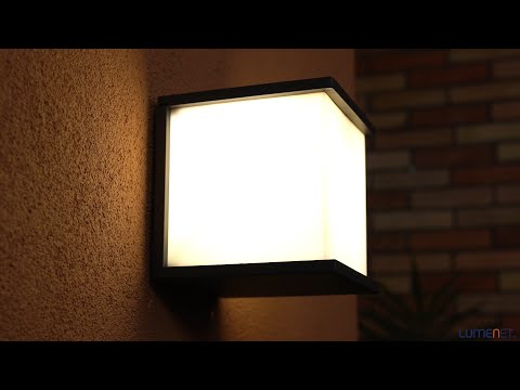 Buitenlamp donker grijs vierkant 'Box Cube' e27 IP44 fitting vierkant 17 cm