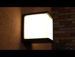 Buitenlamp donker grijs vierkant 'Box Cube' e27 IP44 fitting vierkant 17 cm