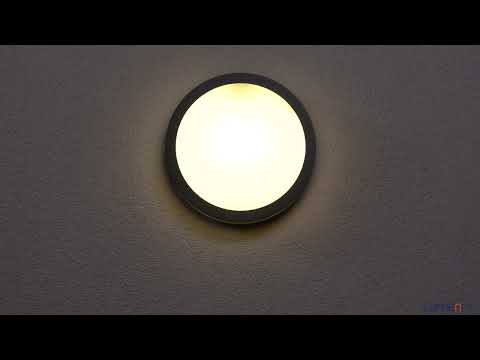 Plafondlamp rond buiten grijs 'Titan' e27 fitting rond led lamp 26 cm
