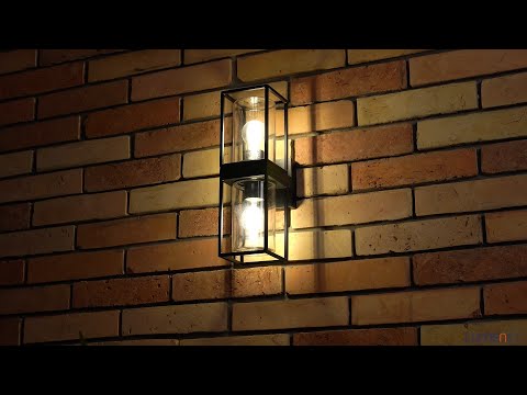 Buitenlamp glas zwart dubbel 'Flair' 2x e27 39 cm