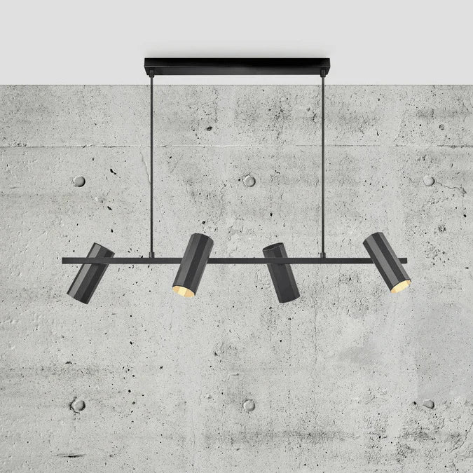 Hanglamp eettafel metaal Alanis zwart 4x GU10 fitting 90cm