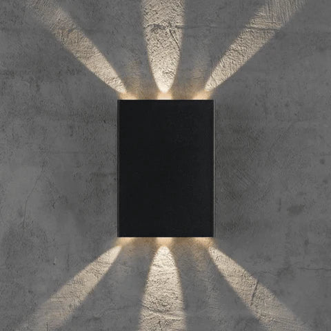 Buitenlamp Up & down zwart Nordlux 'Fold 10' wandlamp 4 patronen 10W led 21 cm