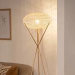 Vloerlamp bamboe 'Rolan' E27 fitting 165cm