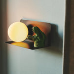 Zwarte wandplank met verlichting opaalglas Nordlux Lilibeth