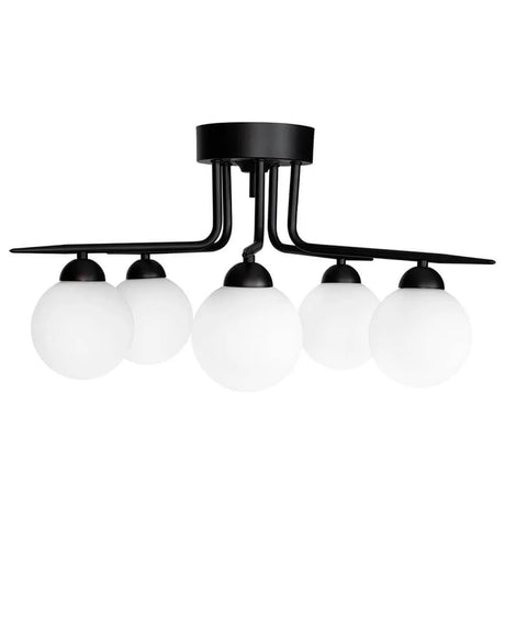 Zwarte plafondlamp met opaalglazen kappen en G9 fittingen By Rydens Punto - FOIR