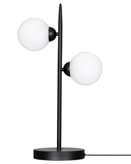 Zwarte tafellamp met G9 fitting schakelaar en opaalglas By Rydens Punto - FOIR