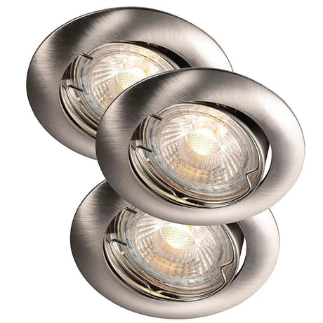 Set van 3x Recess inbouwspot geborsteld staal 
