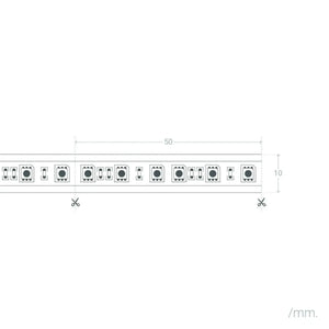 Set van 5m 24W 30LED/m IP65 RGB LED strip met afstandsbediening, controller en voeding - FOIR