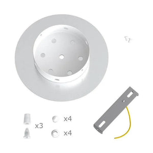 Ronde plafondkap minimalistisch 200mm 3 uitgangen - kleur wit marmer 20cm - FOIR