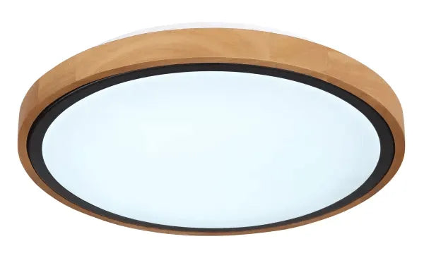 Ronde plafondlamp hout met LED & CCT 'Bruno' - FOIR