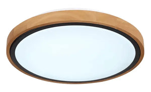 Ronde plafondlamp hout met LED & CCT 'Bruno' - FOIR