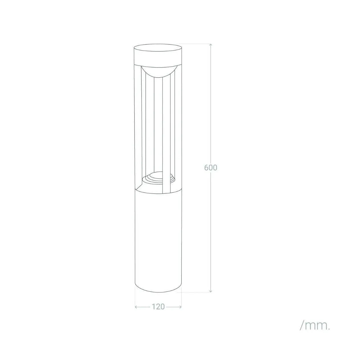 Staande lamp 'Elda' modern led lamp rond zwart 7W IP54 60 cm - FOIR