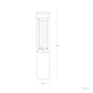 Staande lamp 'Elda' modern led lamp rond zwart 7W IP54 60 cm - FOIR