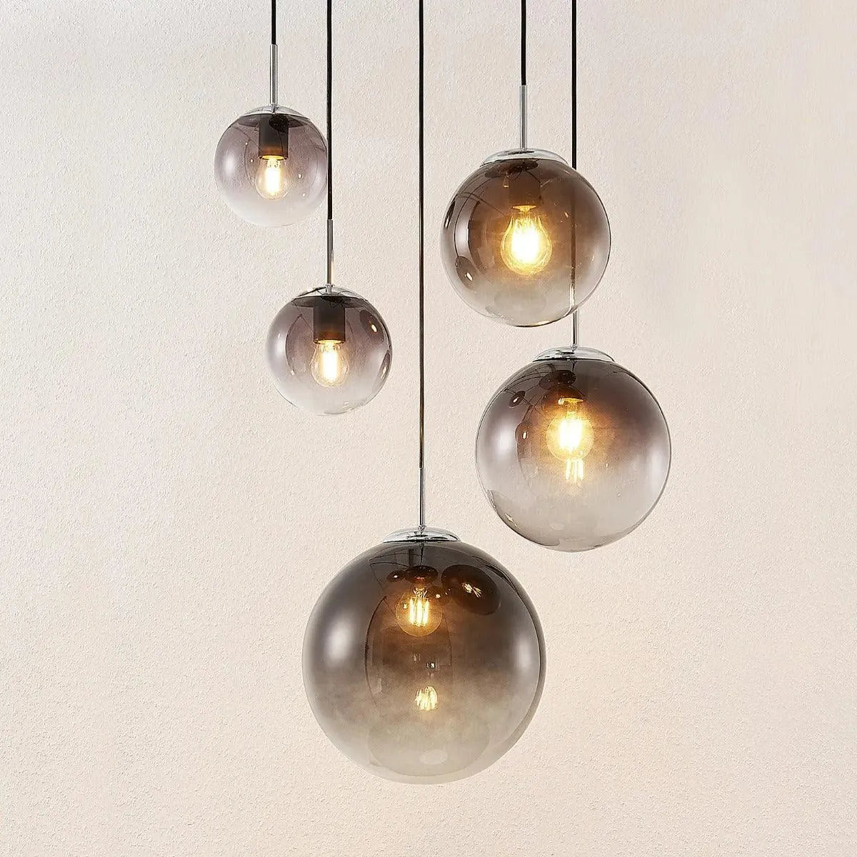 Hanglamp glazen bollen e27 meerdere bollen led lamp