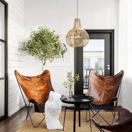 Hanglamp hout natuur voor in de woonkamer 