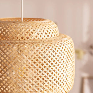 Rotan hanglamp gevlochten met een diameter van 420mm