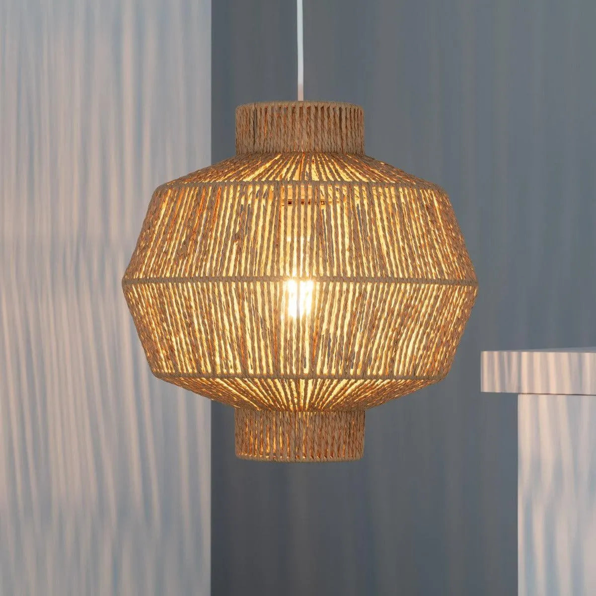 Hanglamp gevlochten 'Sahara' touw modern e27 fitting 36 cm - FOIR