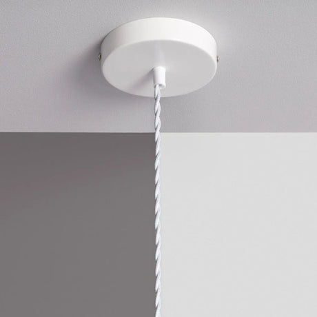 Plafondkap wit gevlochten rotan led lamp