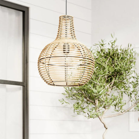 Hanglamp hout modern e27 fitting led lamp