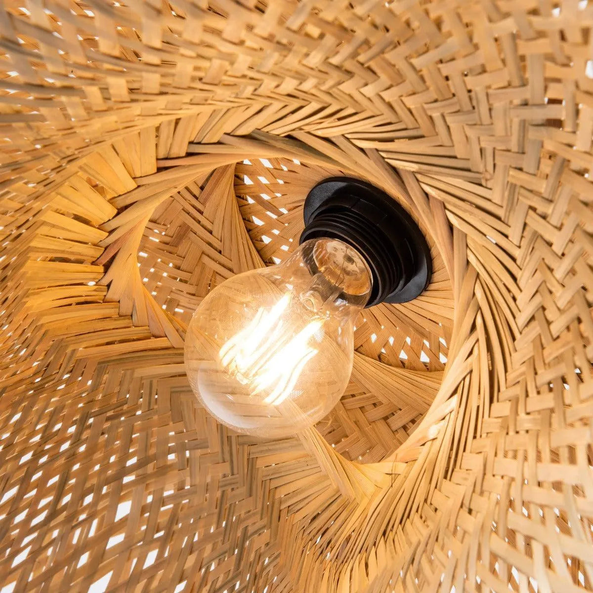 Hanglamp rotan groot 'Katasi' ovaal E27 fitting 60 cm - FOIR