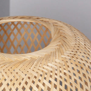 Gevlochten tafellamp rotan e27 fitting met stekker en schakelaar