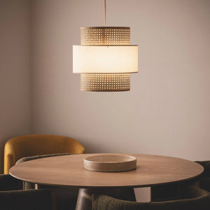 Hanglamp beige E27 gevlochten rond 40 cm