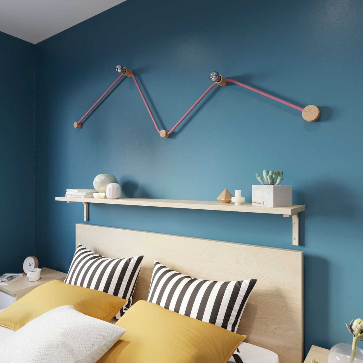 Wandlamp Design Hout 2x E27 3M snoer