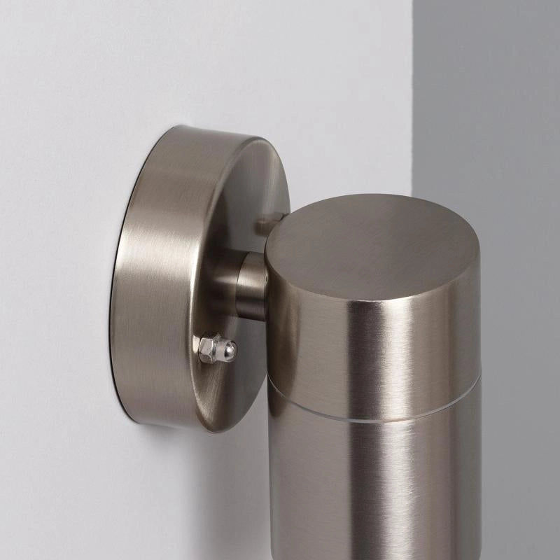 Buitenlamp zilver RVS downlighter gu10 12 cm